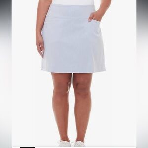 S.C. & CO. Blue and White PinstripeTummy Control Skirt. Size Large.